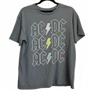 AC/DC Graphic Band Tee XXL Gray Short Sleeve Rock Shirt Unisex